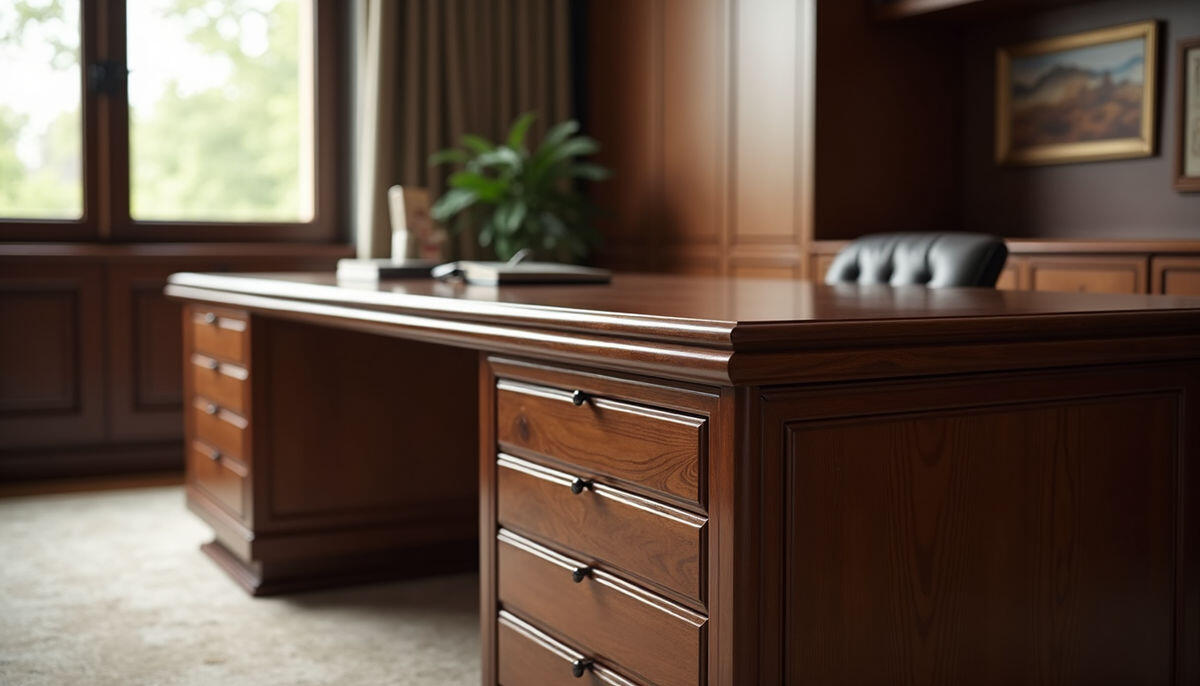 Luxurious home office setting with classic design